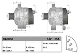 Alternator DENSO DAN653 12V 65A – Perkins, JCB, Manitou