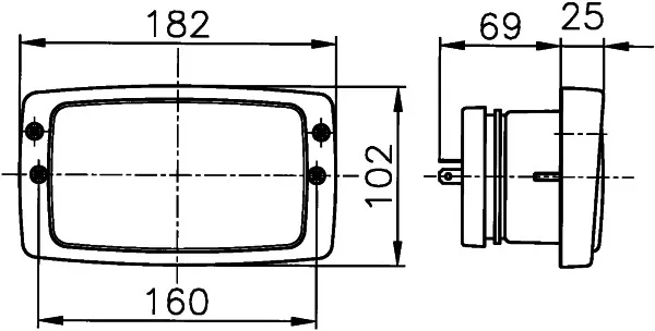 Far Hella 1AB 006 213-011 – originalni četvrtasti H4, 12V s pozicijskim svjetlom