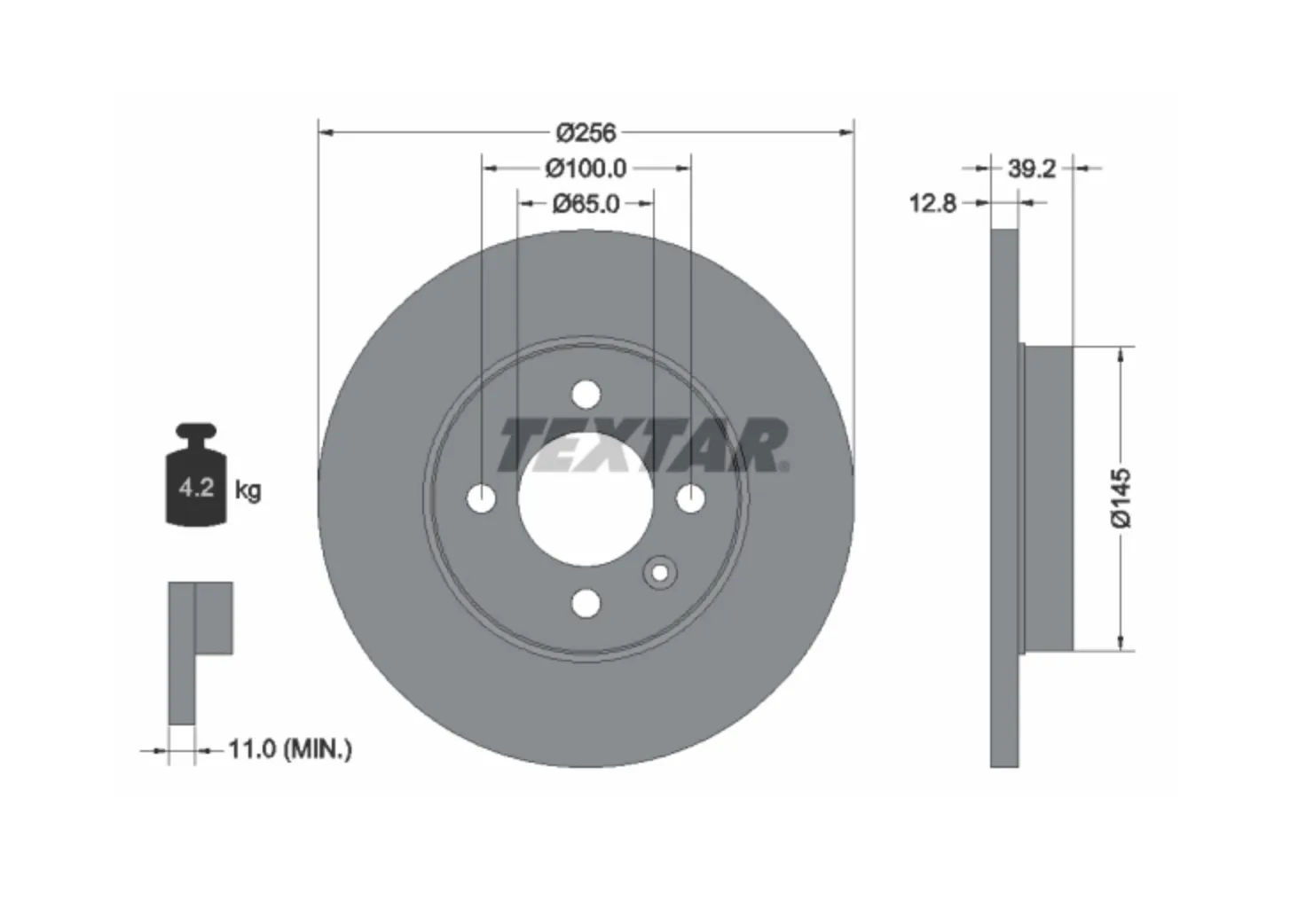 Kočioni disk Textar 92041700 – zamjenski prednji disk, zamjena za VW/Audi/Seat/Škoda 357615301