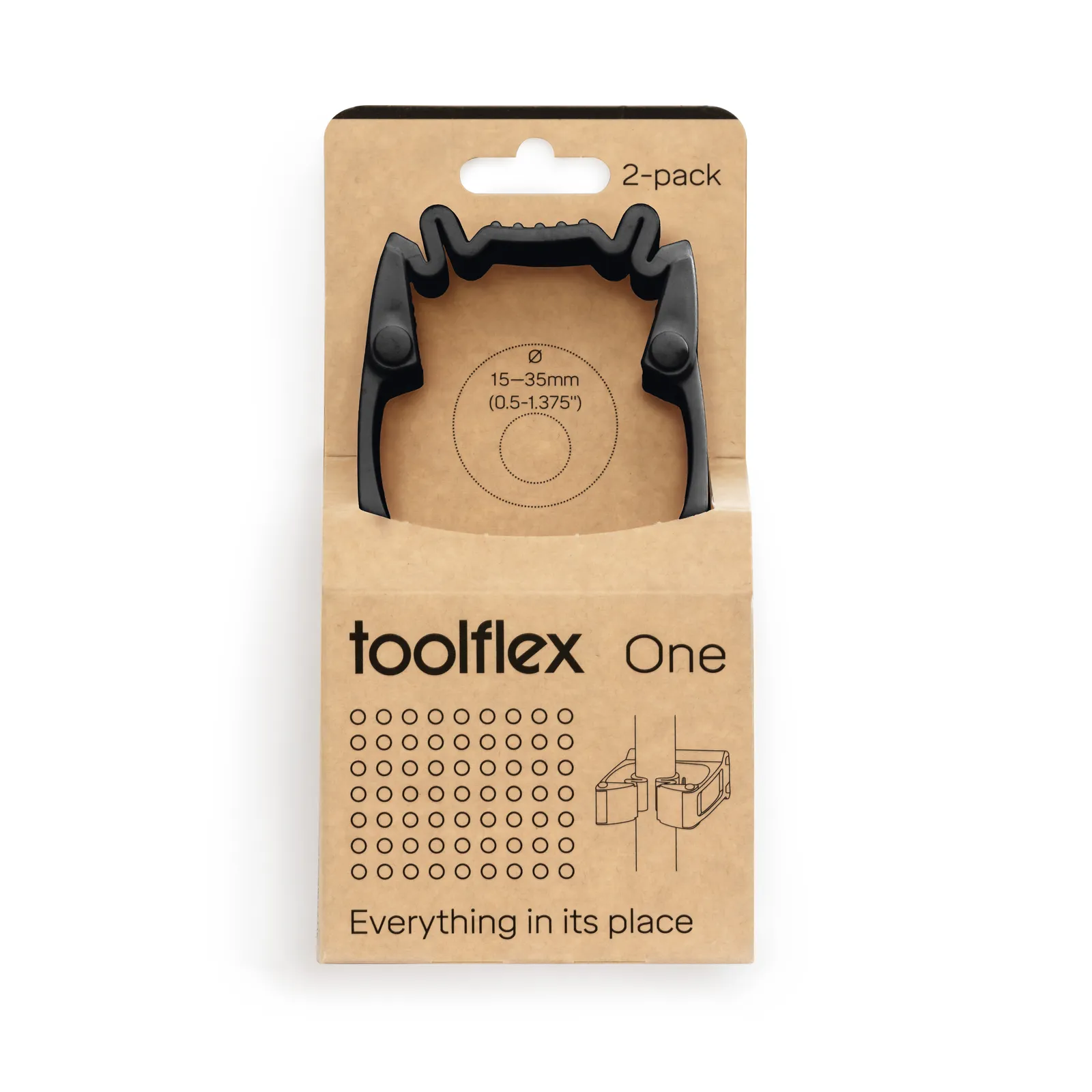 Toolflex One držač sa zidnim adapterom, 2 kom – nosač za alat (Ø 15–35 mm)