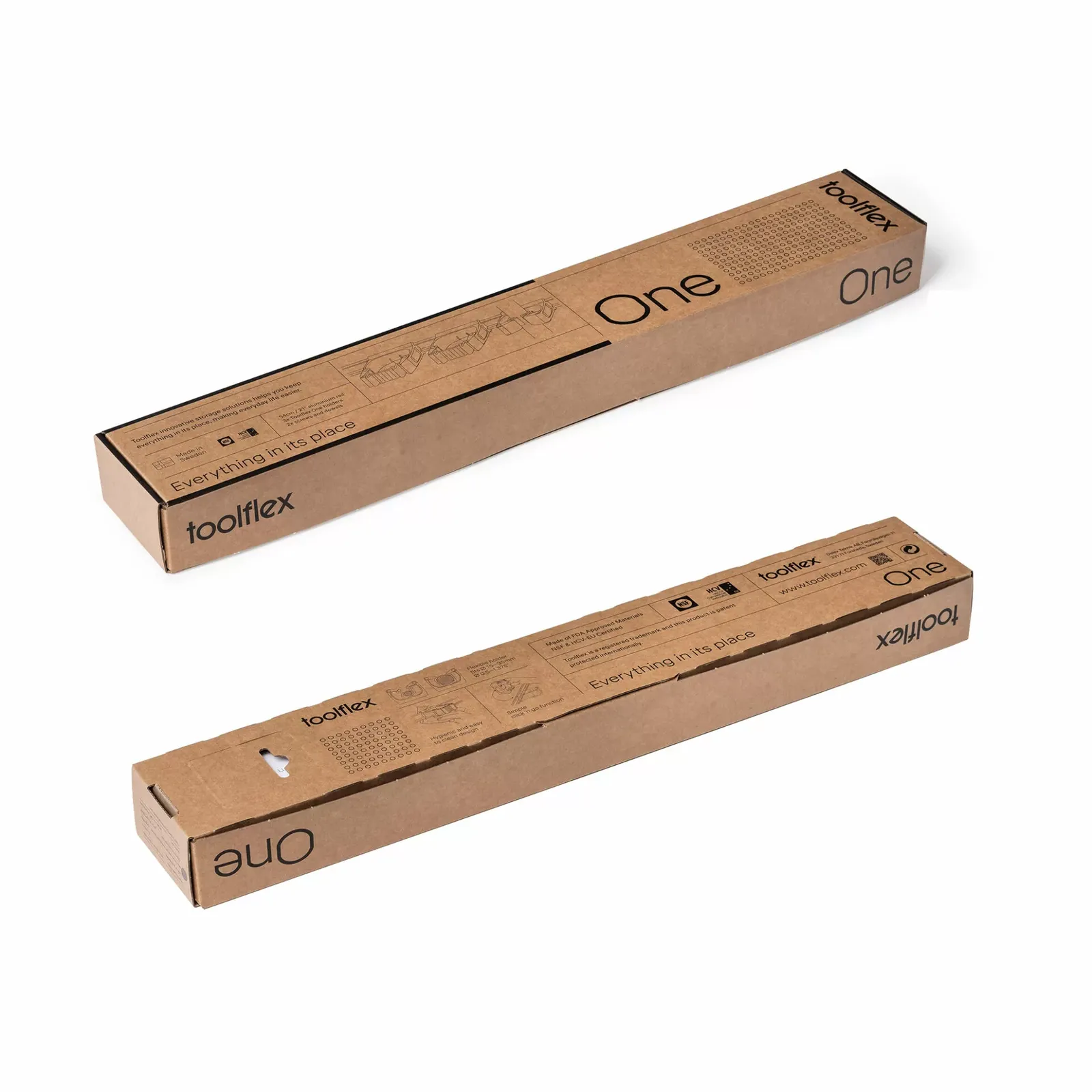 Toolflex One šina 54 cm s 3 držača – zidni nosač za alat (Ø 15–35 mm)