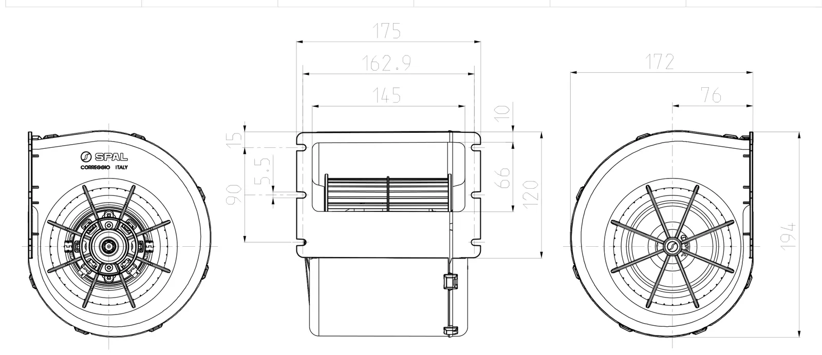 Ventilator SPAL 007-B56-32D 24V 3 brzine