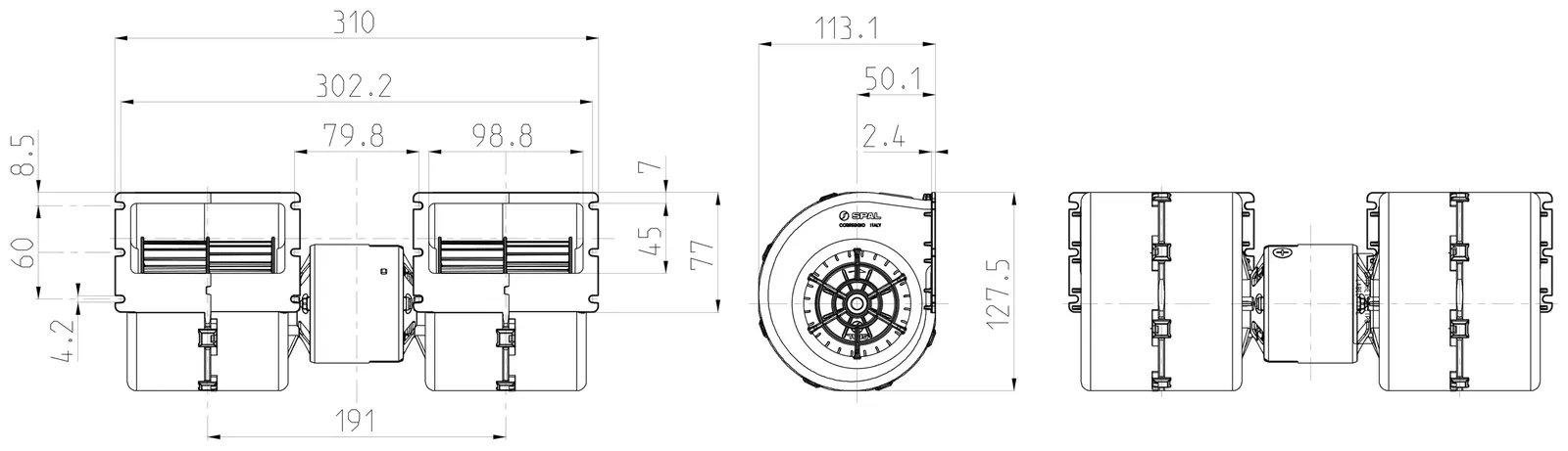 Ventilator SPAL 008-A46-02 12V 3 brzine