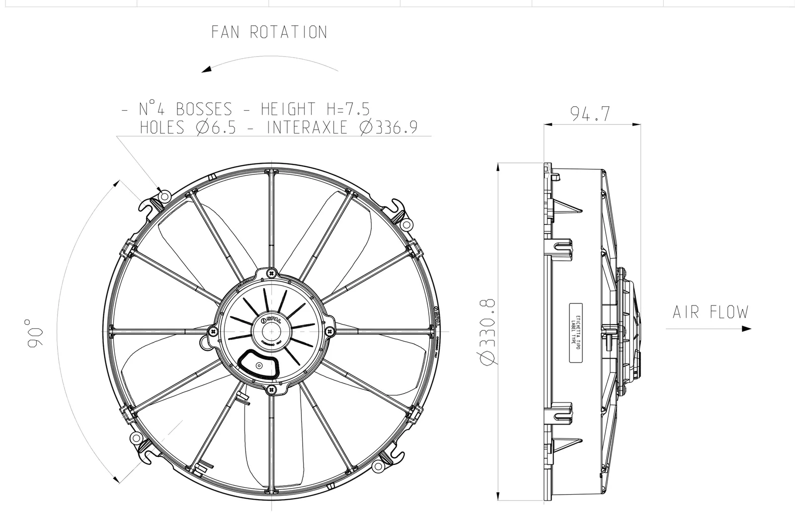 Ventilator SPAL VA01-BP70/LL-36A 24V
