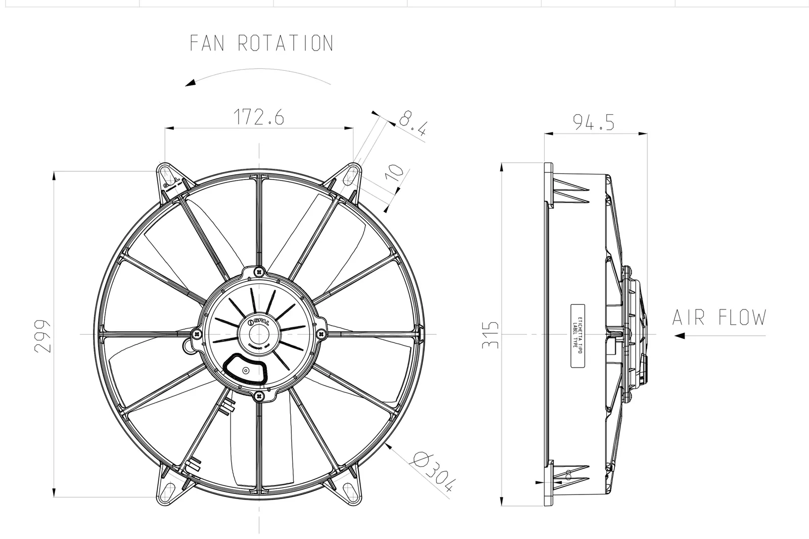Ventilator SPAL VA03-AP70/LL-37S 12V