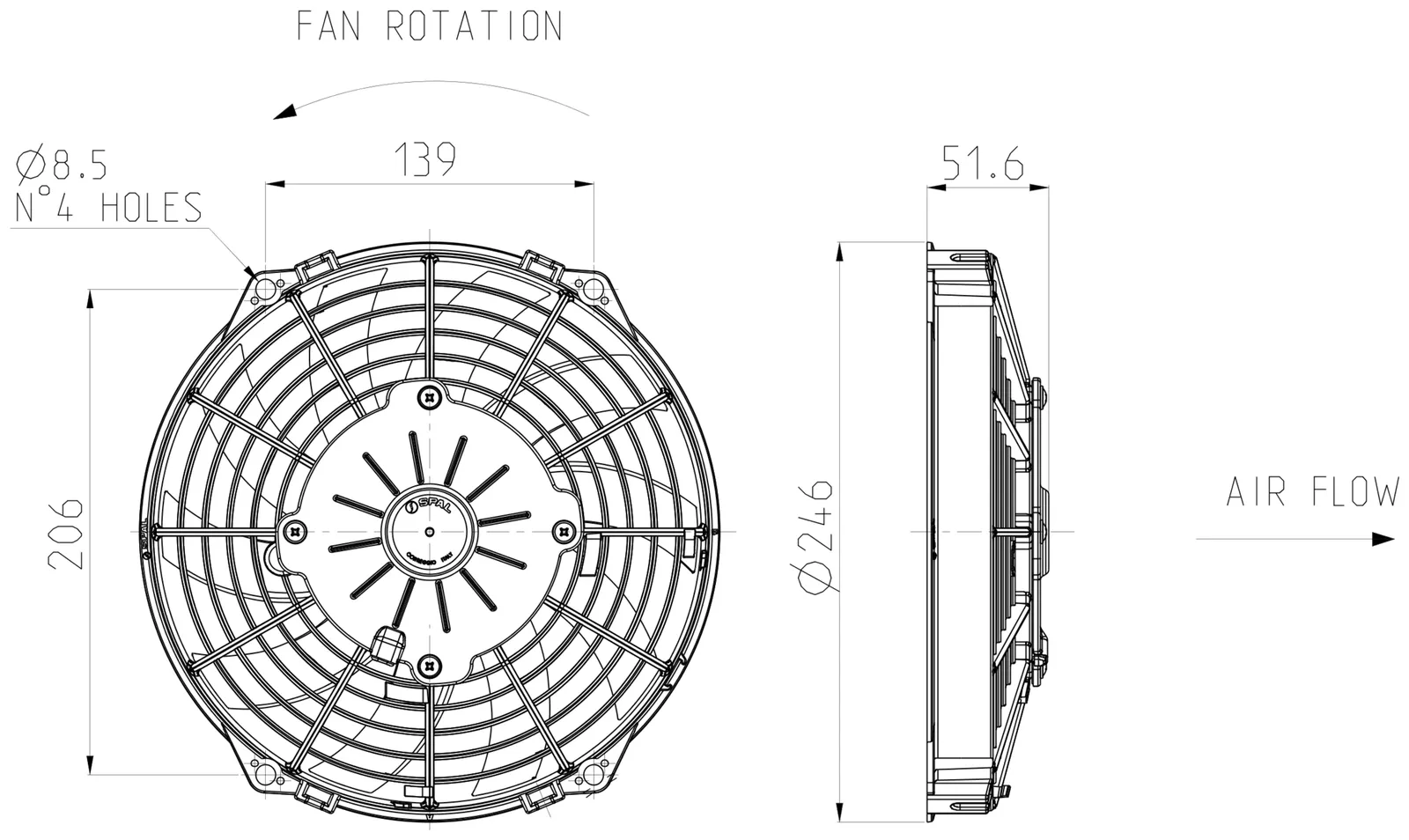 Ventilator SPAL VA07-AP12/C-58A 12V