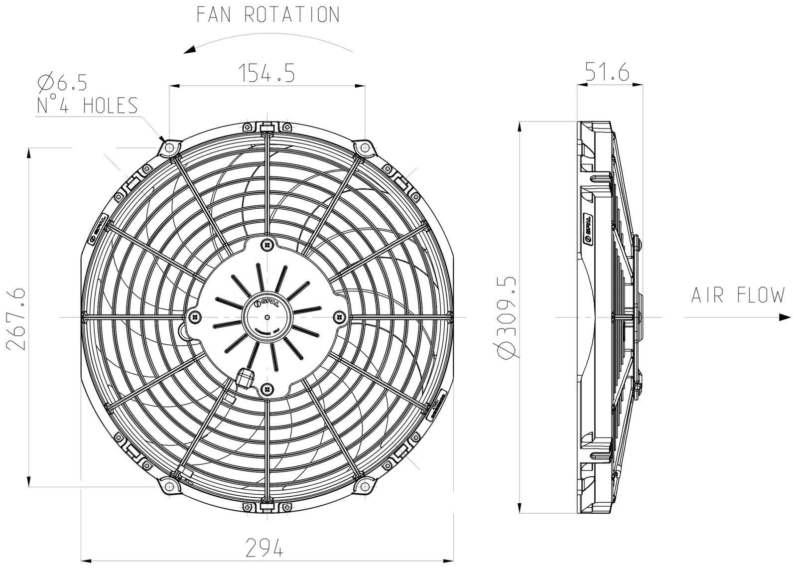 Ventilator SPAL VA09-AP12/C-54A 12V