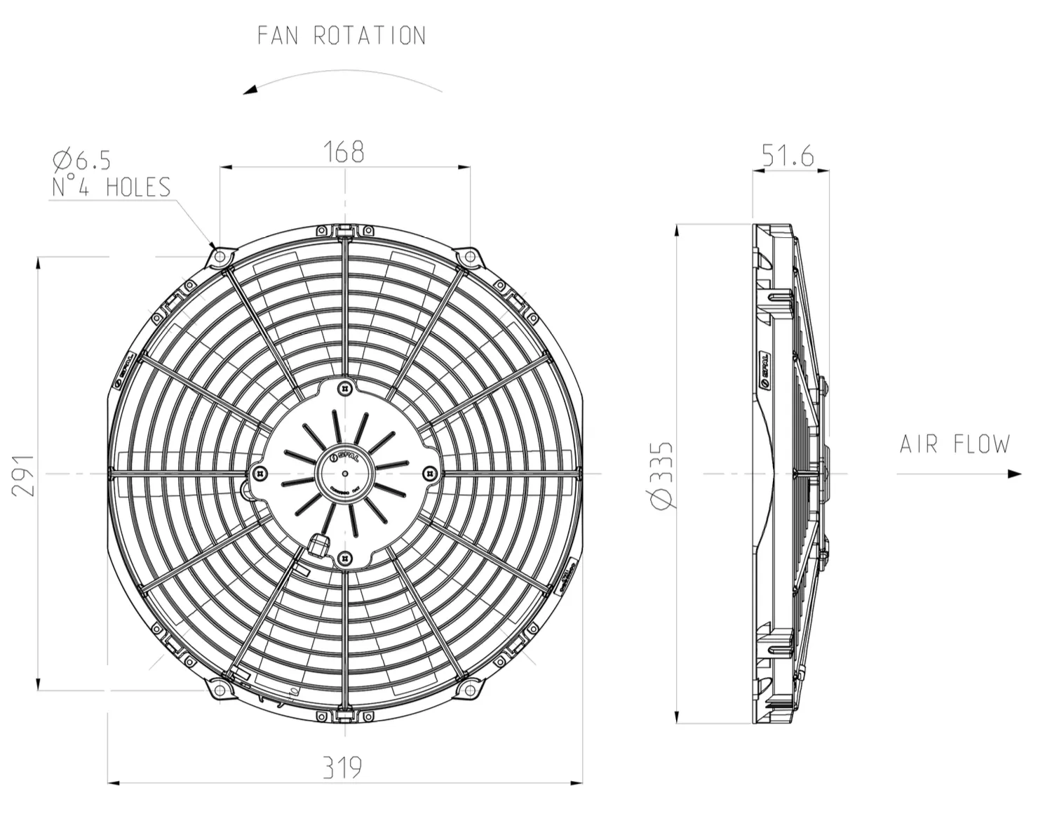 Ventilator SPAL VA10-AP9/C-25A 12V