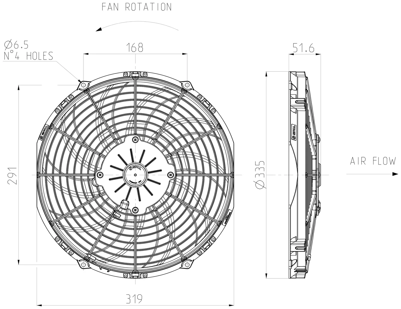 Ventilator SPAL VA10-BP10/C-61A 24V