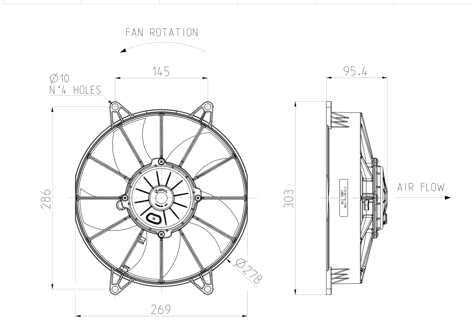 Ventilator SPAL VA15-AP70/LL-51A 12V