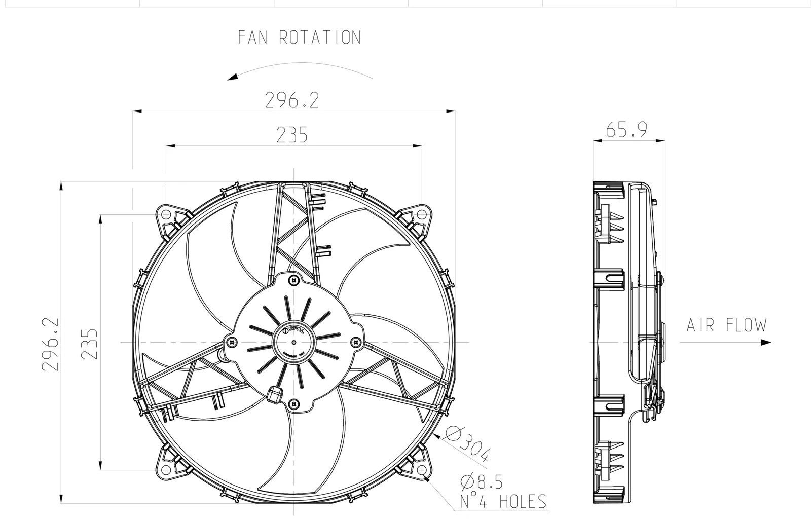 Ventilator SPAL VA26-BP50/C-44A