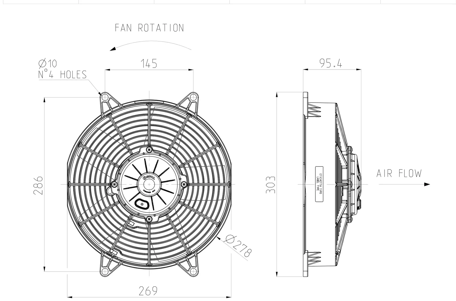 Ventilator SPAL VA53-BP70/LL-39A 24V